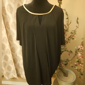 Calvin Klein: Black Top with Gold Trim